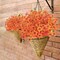 Artificial Fall Flowers Outdoor - Autumn Realistic Faux Plant , Weather-Resistant UV Protection, Perfect for Porch, patio, Garden, Window Box, and Planters Decor(Fall Orange)